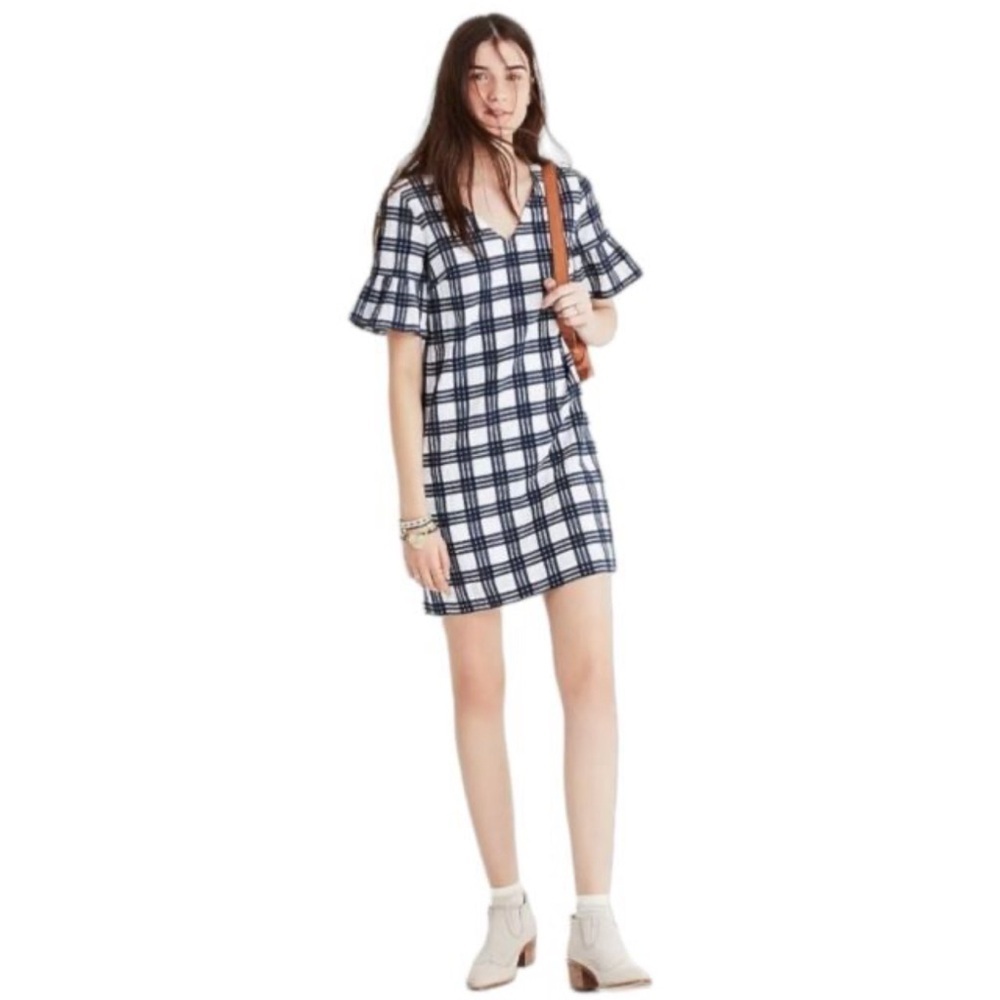 Madewell Leighton Plaid‎ Dress, Size 2